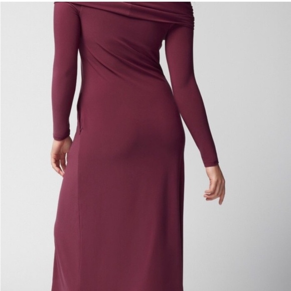 NWT Soma Matte Jersey Dress Midi Bra Dress Shelf Bra Off Shoulder Pockets Large - Picture 3 of 12